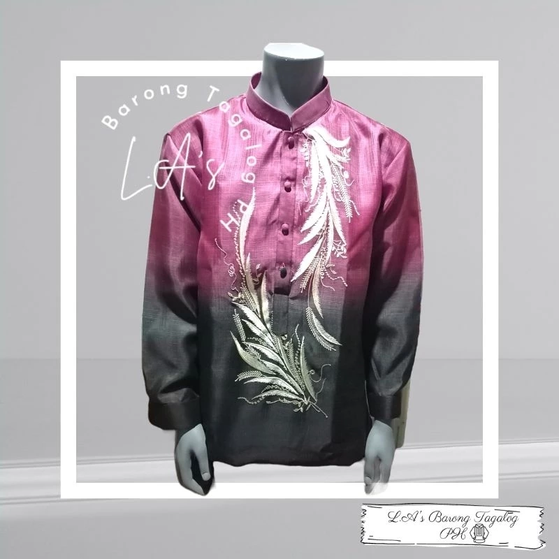 Two Tone Color Modern Embroidered Barong