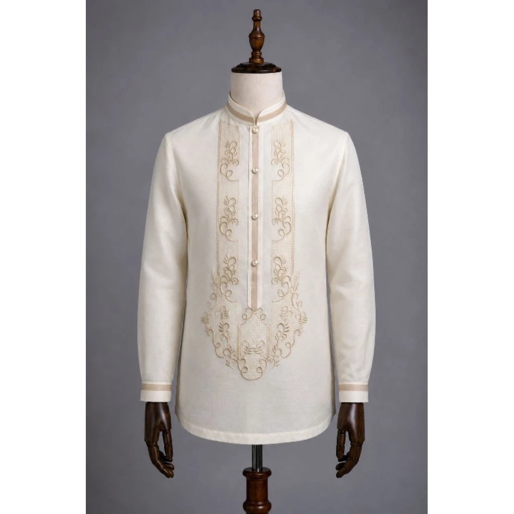 Barong Tagalog with Lining & Stitches/ Piping/ Piña Organza/ Not Shiny
